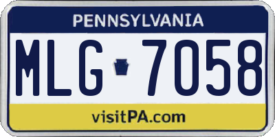 PA license plate MLG7058