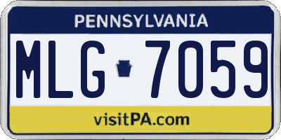 PA license plate MLG7059
