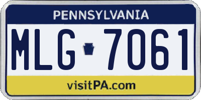 PA license plate MLG7061