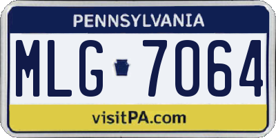 PA license plate MLG7064