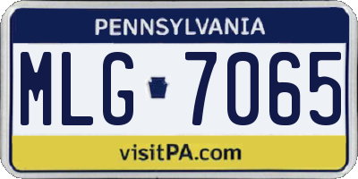 PA license plate MLG7065