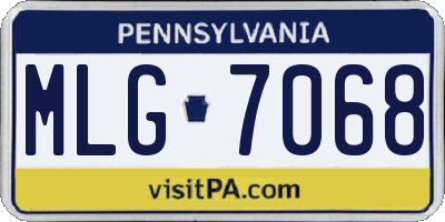 PA license plate MLG7068