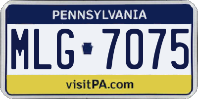 PA license plate MLG7075