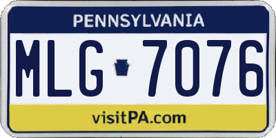 PA license plate MLG7076