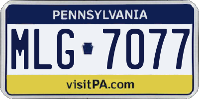 PA license plate MLG7077