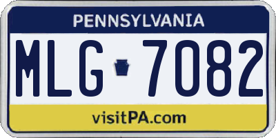 PA license plate MLG7082