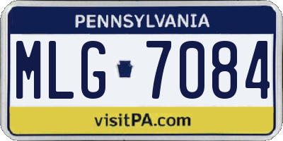 PA license plate MLG7084