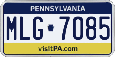PA license plate MLG7085