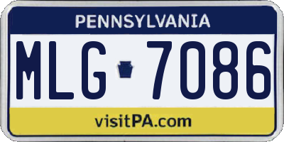 PA license plate MLG7086