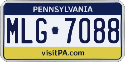 PA license plate MLG7088