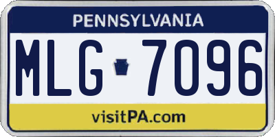 PA license plate MLG7096