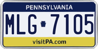 PA license plate MLG7105