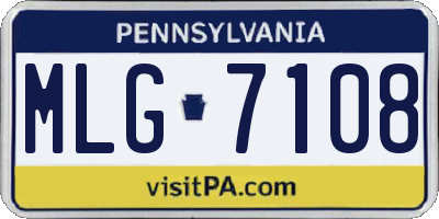 PA license plate MLG7108