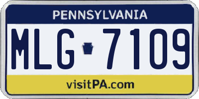 PA license plate MLG7109