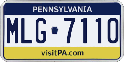 PA license plate MLG7110