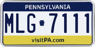 PA license plate MLG7111