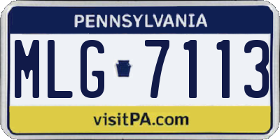 PA license plate MLG7113