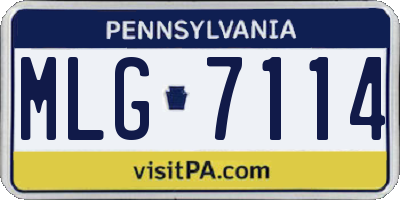 PA license plate MLG7114
