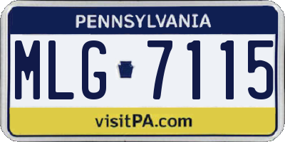 PA license plate MLG7115