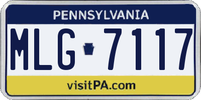 PA license plate MLG7117