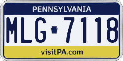 PA license plate MLG7118