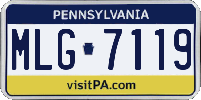 PA license plate MLG7119