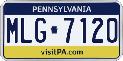PA license plate MLG7120