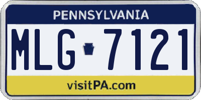 PA license plate MLG7121