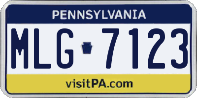 PA license plate MLG7123