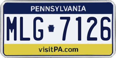 PA license plate MLG7126