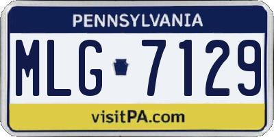 PA license plate MLG7129