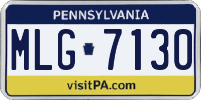 PA license plate MLG7130