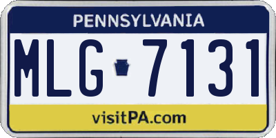 PA license plate MLG7131