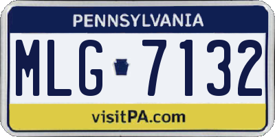 PA license plate MLG7132