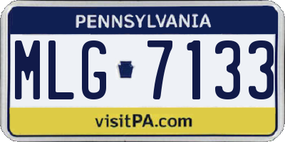 PA license plate MLG7133
