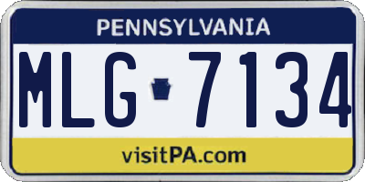 PA license plate MLG7134