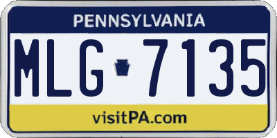 PA license plate MLG7135
