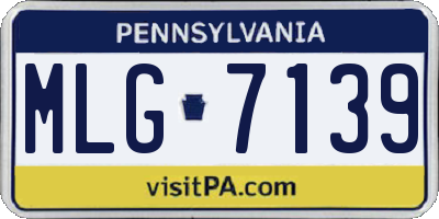 PA license plate MLG7139