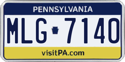 PA license plate MLG7140
