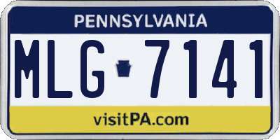 PA license plate MLG7141