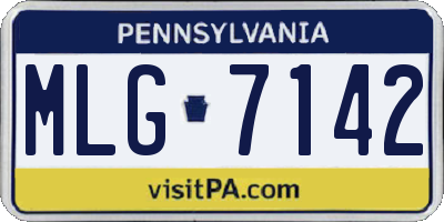 PA license plate MLG7142