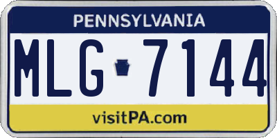 PA license plate MLG7144