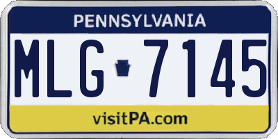 PA license plate MLG7145