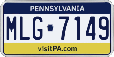 PA license plate MLG7149