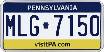 PA license plate MLG7150