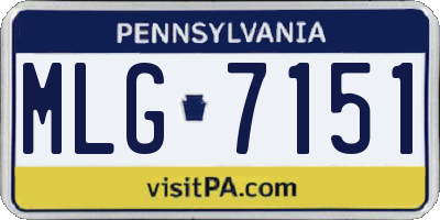 PA license plate MLG7151