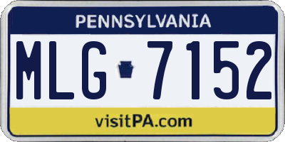 PA license plate MLG7152