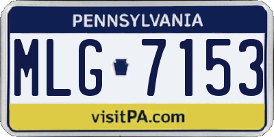 PA license plate MLG7153