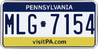 PA license plate MLG7154