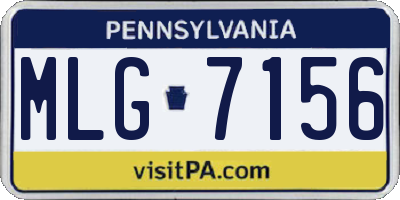 PA license plate MLG7156
